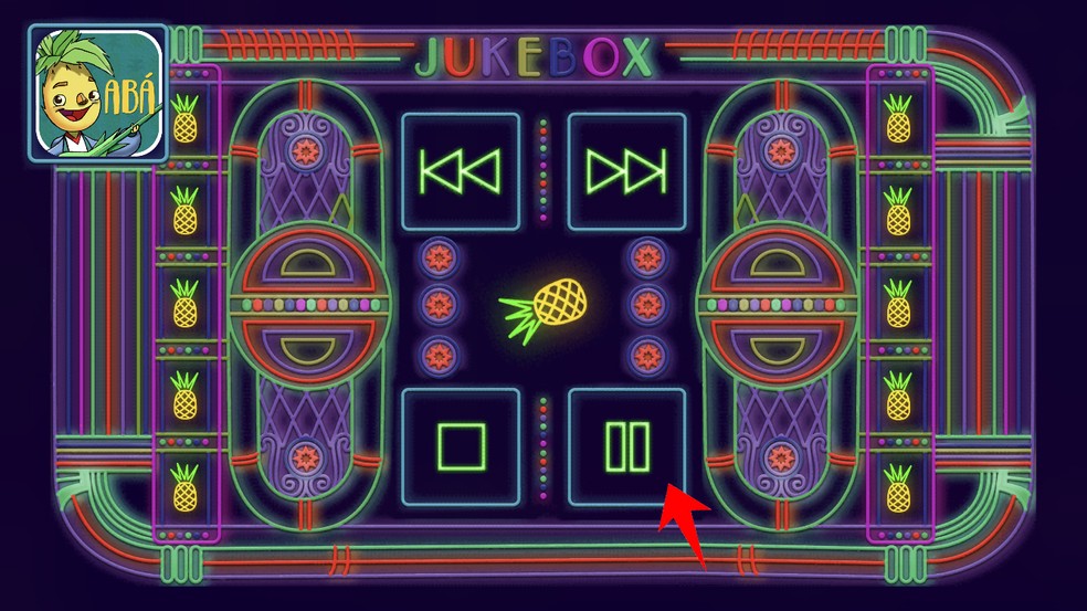 Jukebox do ABÁ tem controles de reprodução — Foto: Reprodução/Rodrigo Fernandes
