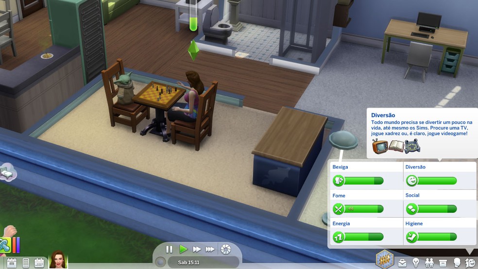 O mod UI Cheats permite alterar os atributos de seu Sim diretamente em The Sims 4 — Foto: Reprodução/Rafael Monteiro