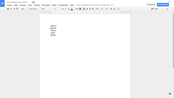 Como organizar parágrafos e listas em ordem alfabética no Google Docs
