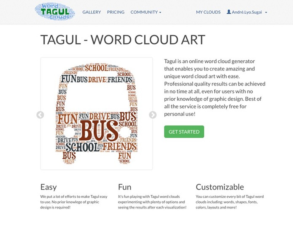 Tagul - crie uma nuvem de palavras utilizando imagens — Foto:  Reprodução/André Sugai