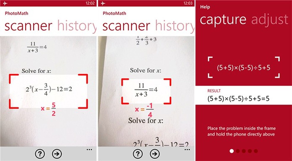 PhotoMaph é um app para Windows Phone capaz de resolver contas matemáticas (Foto: Divulgação/Windows Phone Store) — Foto: TechTudo
