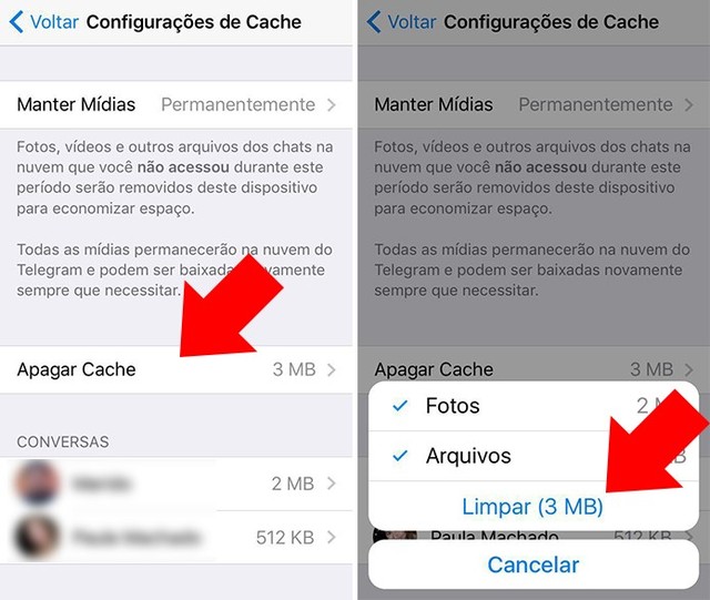 Como limpar o cache do Telegram e liberar memória no Android e iPhone