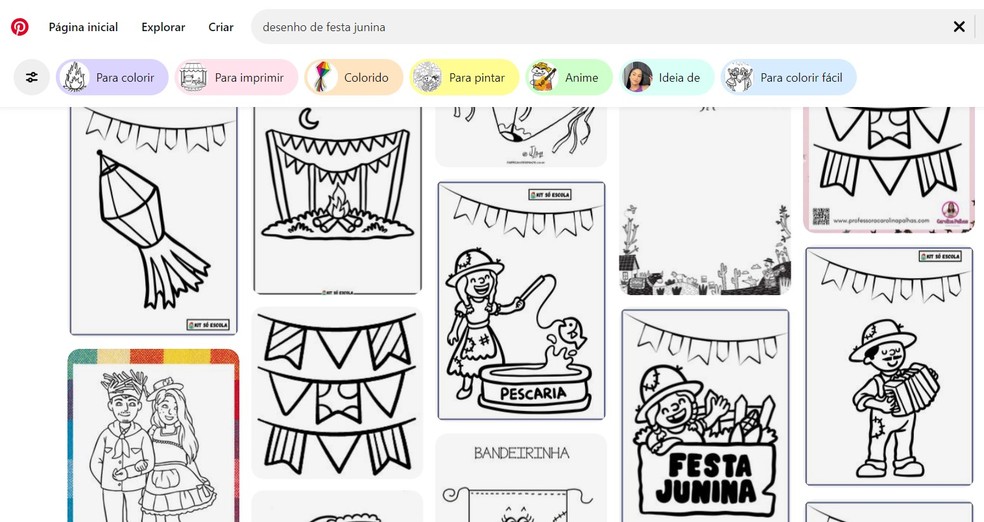 desenho para colorir de festa junina