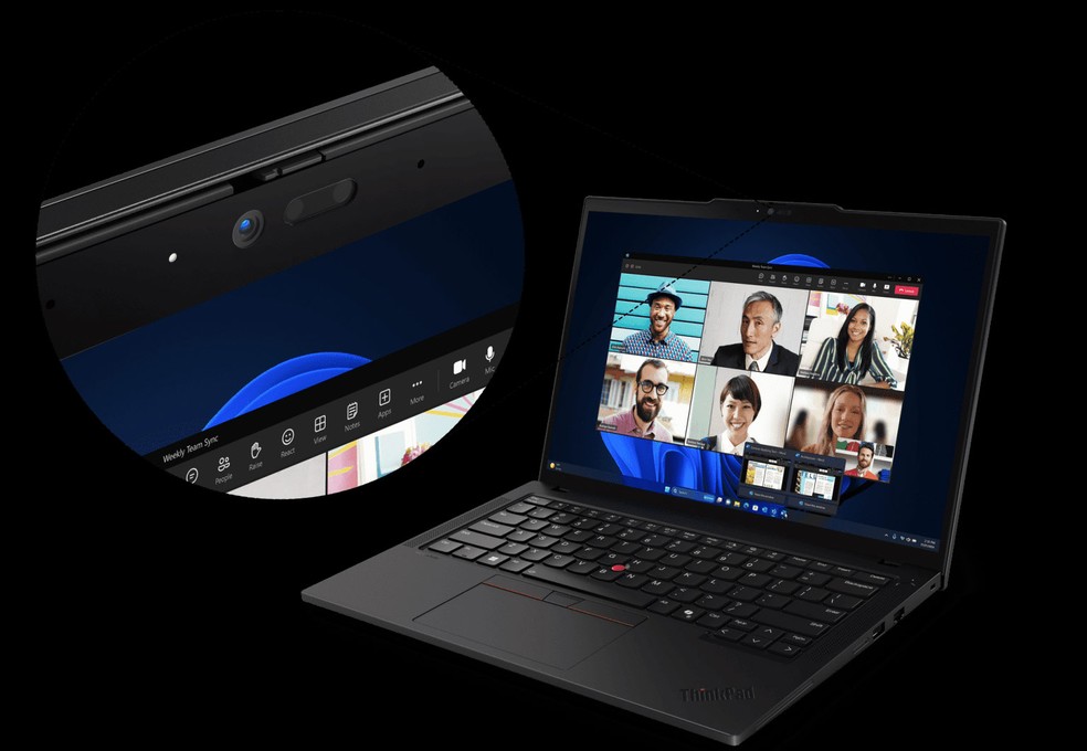Pronto para ser vendido, a Lenovo também apresentou o ThinkPad T14s Gen 5 na MWC — Foto: Divulgação/Lenovo