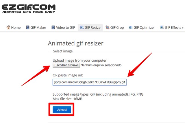 Como redimensionar gif online