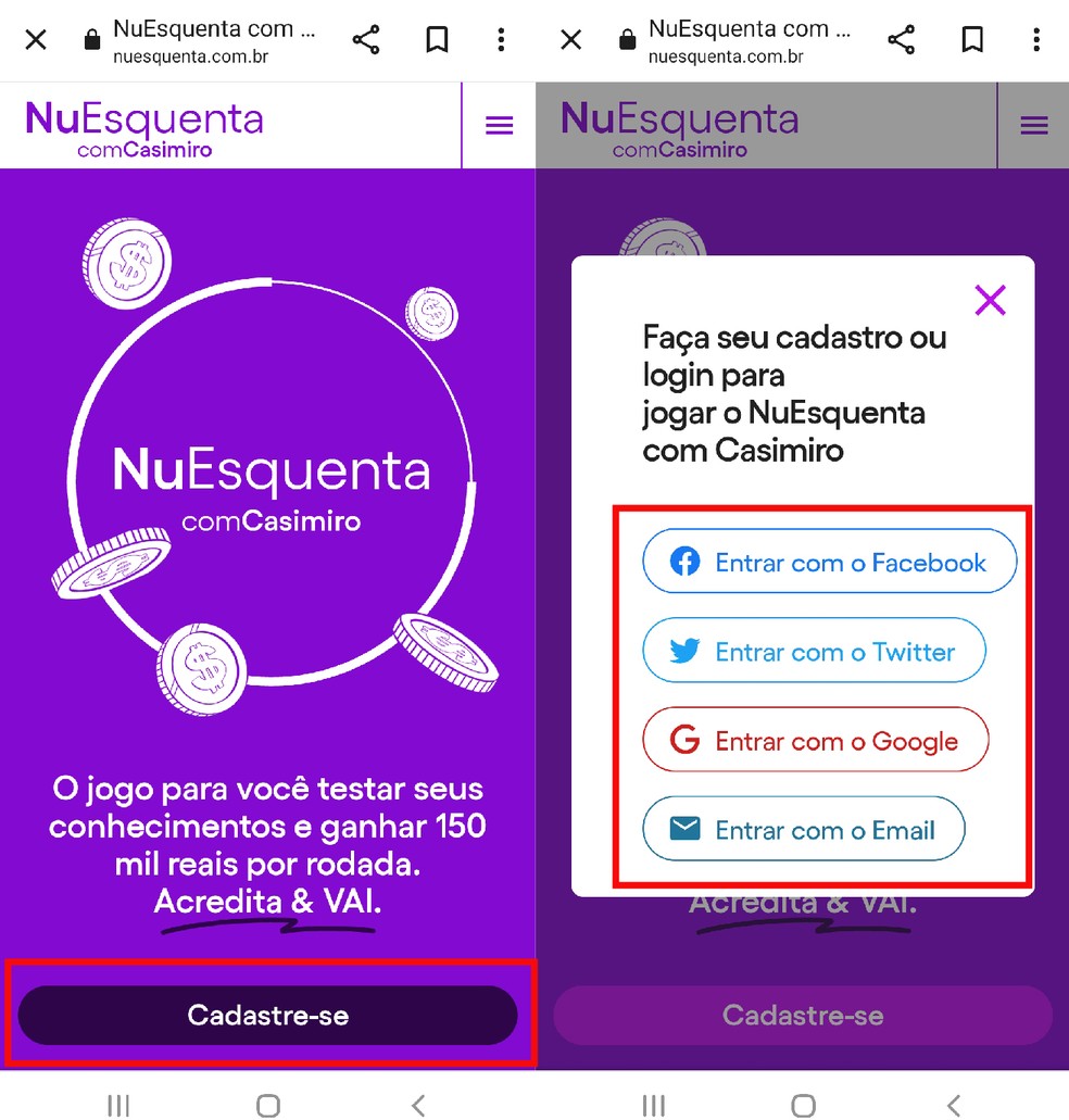 Nubank com Casimiro: como jogar o NuEsquenta e concorrer a R$ 150 mil