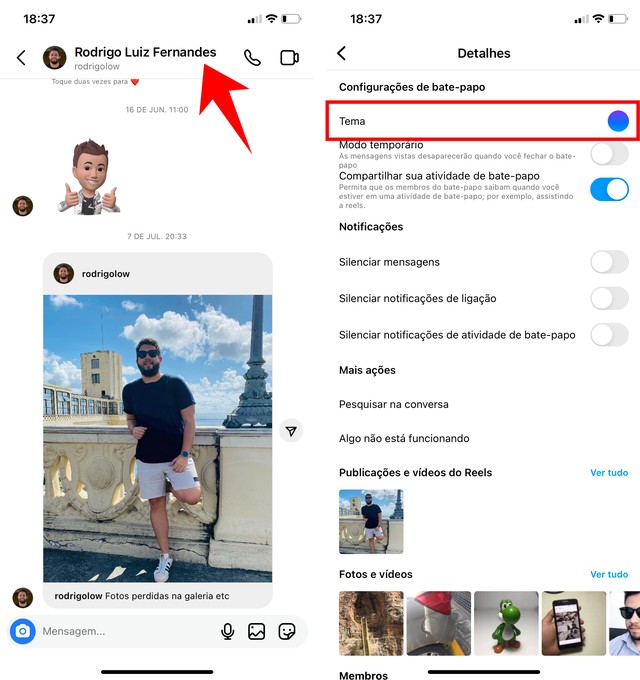 Como mudar o fundo do Direct do Instagram