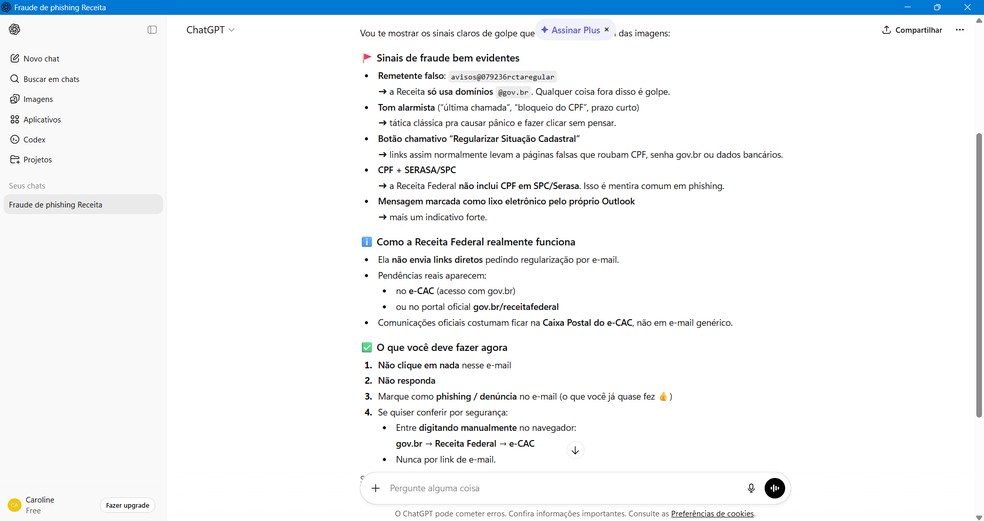  Reprodução/Caroline Silvestre