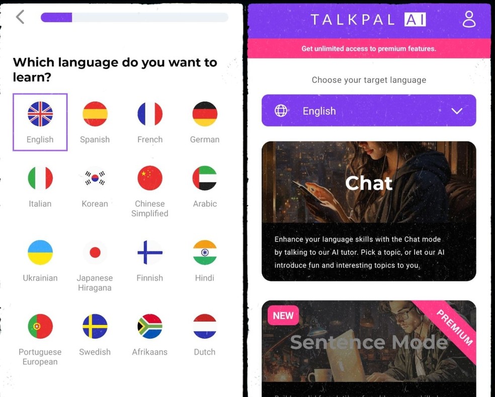 A inteligência artificial do app TalkPal é baseada em GPT — Foto: Reprodução/Gisele Souza