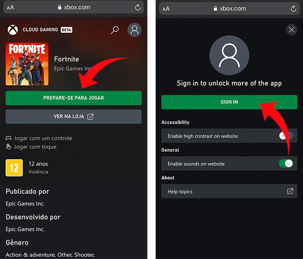 “Fortnite” pode ser jogado gratuitamente no iPhone via Xbox Cloud