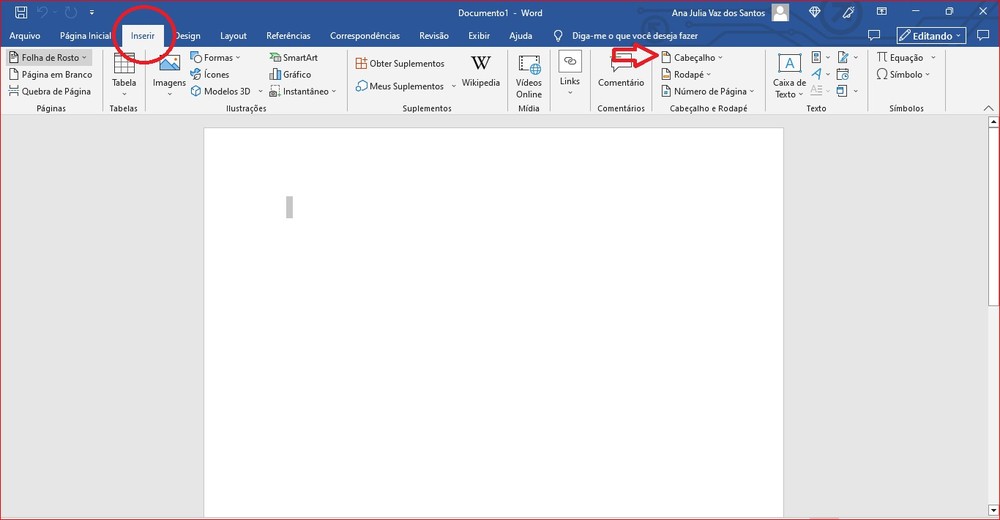 Como deixar cabeçalho só na primeira página do Word