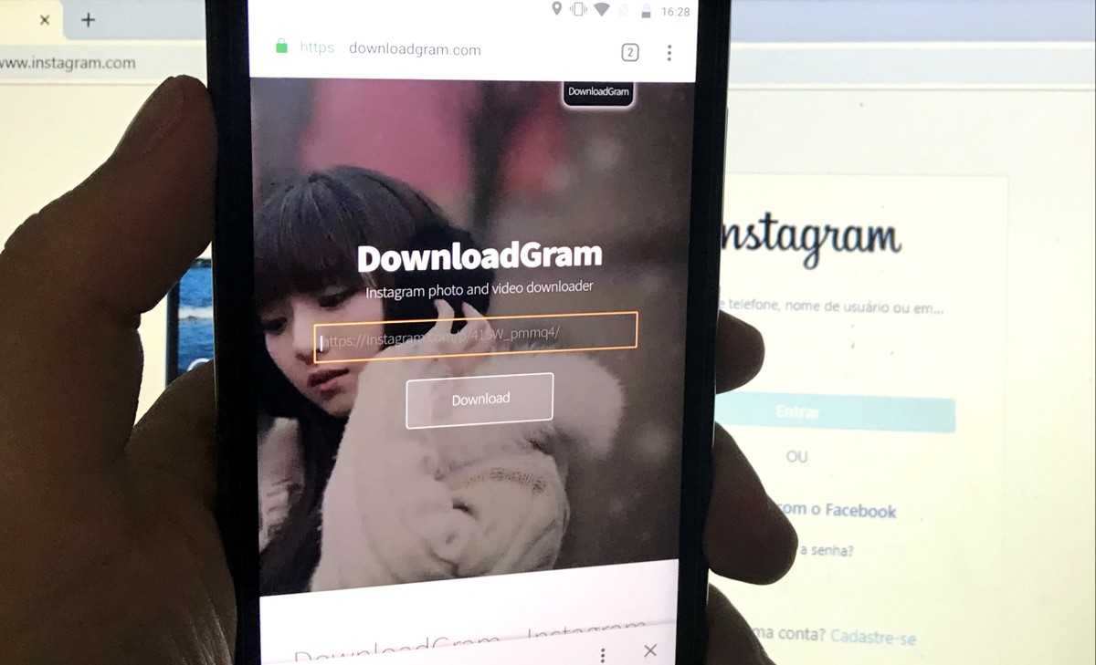 Como baixar vídeo do Instagram online pelo link com o site DownloadGram