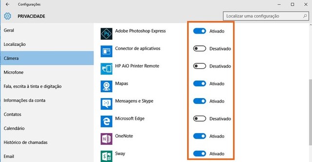 Como ativar e desativar webcam e microfone no PC com Windows 10