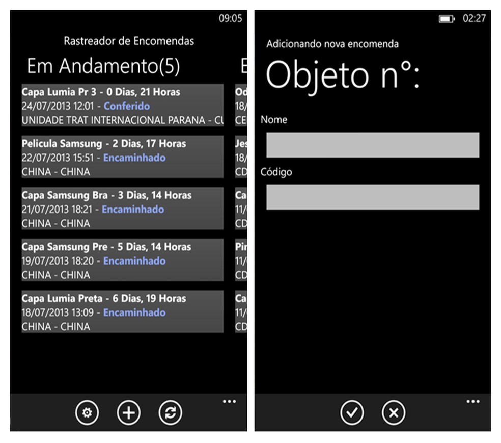 Rastreador de encomendas para Windows Phone (Foto: Divulgação) — Foto: TechTudo