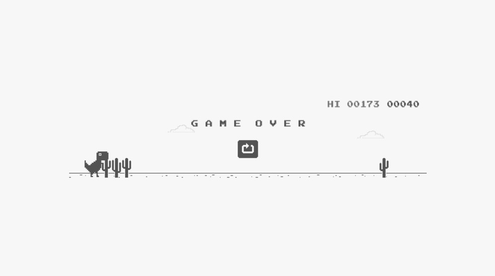 Dino Game pode ser jogado no Poki, mesmo com internet — Foto: Reprodução/Raíssa Delphim