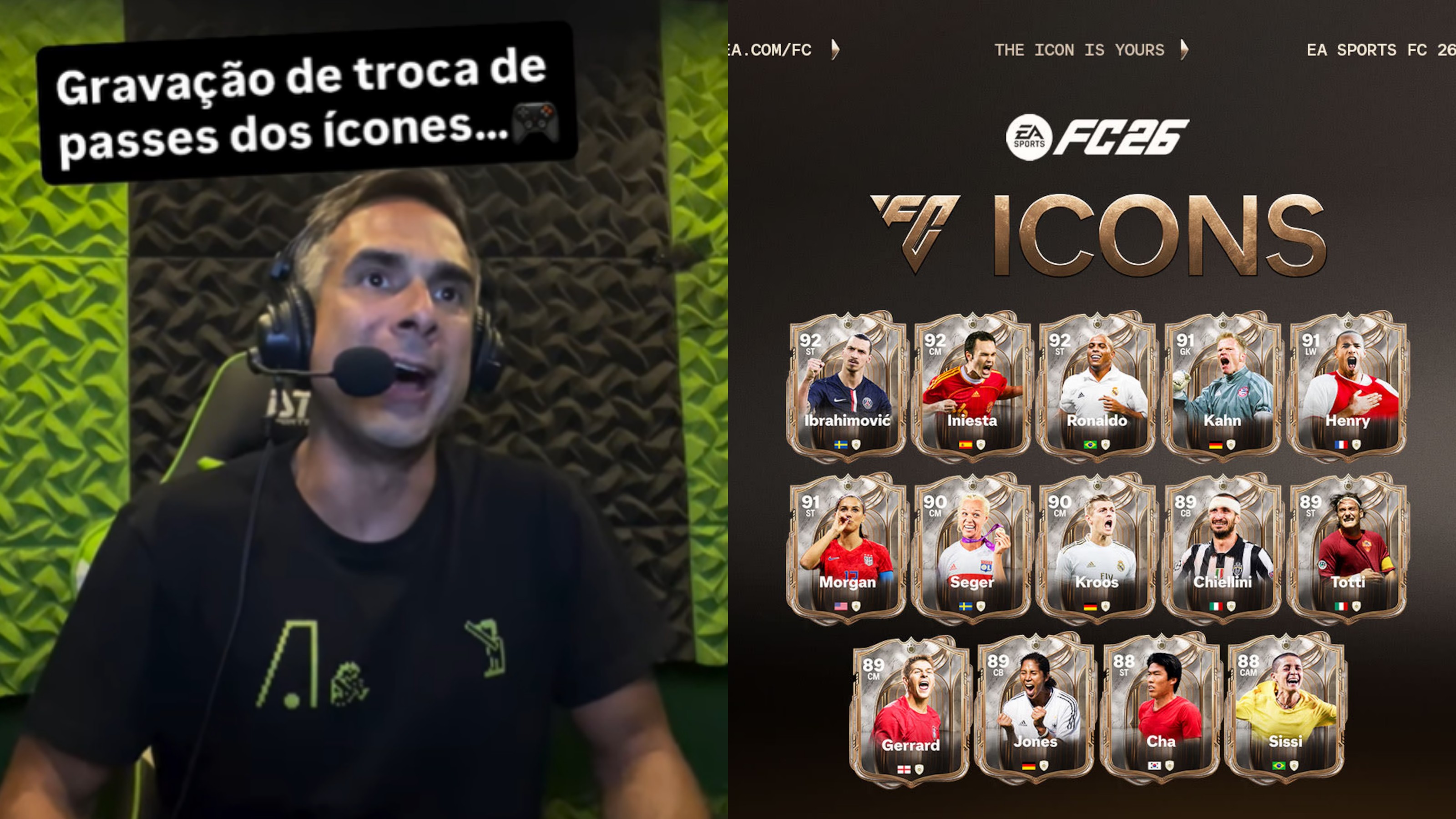 EA FC 26: narrador brasileiro 'vaza' possível novo icon do game; confira