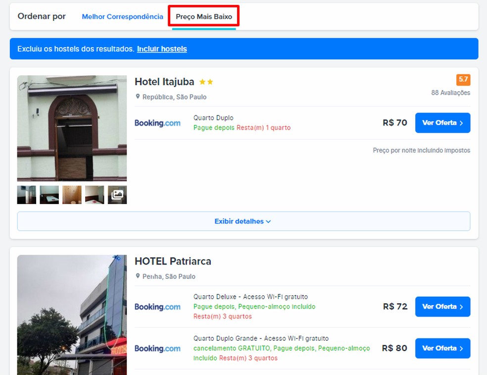 Como encontrar hotel barato pelo site FindHotel