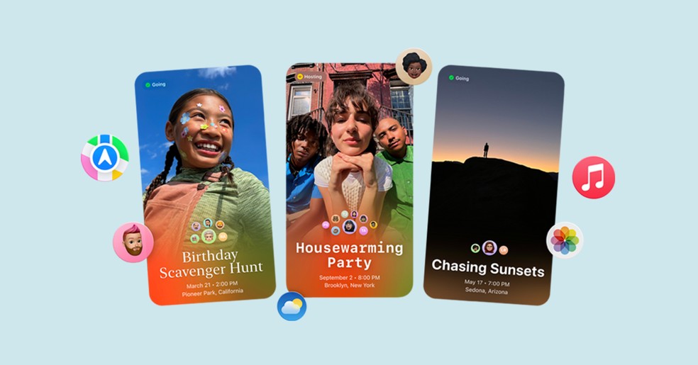 Usuários podem utilizar recursos da Apple Intelligence para criar convites — Foto: Divulgação/Apple