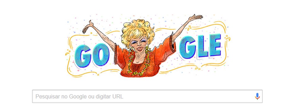 Doodle do Google homenageia o 109º aniversário de Dercy Gonçalves (Reprodução/Carol Danelli) — Foto: TechTudo