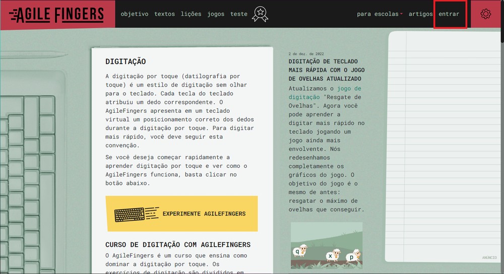 Agile Fingers: como usar site para aprender a digitar mais rápido no PC