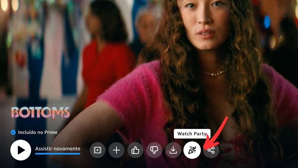 Watch Party do Amazon Prime Video permite salas com até 100 assinantes do streaming — Foto: Reprodução/Luiza M. Martins