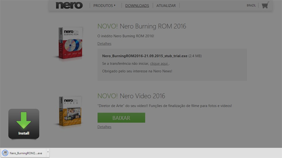 Como fazer download do Nero 2016 na versão trial e baixar grátis
