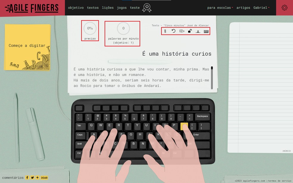 Agile Fingers: como usar site para aprender a digitar mais rápido no PC