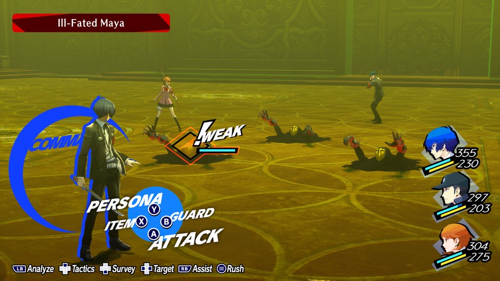 Persona 3 Reload tem seu sistema de batalha em turnos com várias melhorias em relação ao original — Foto: Divulgação/Atlus