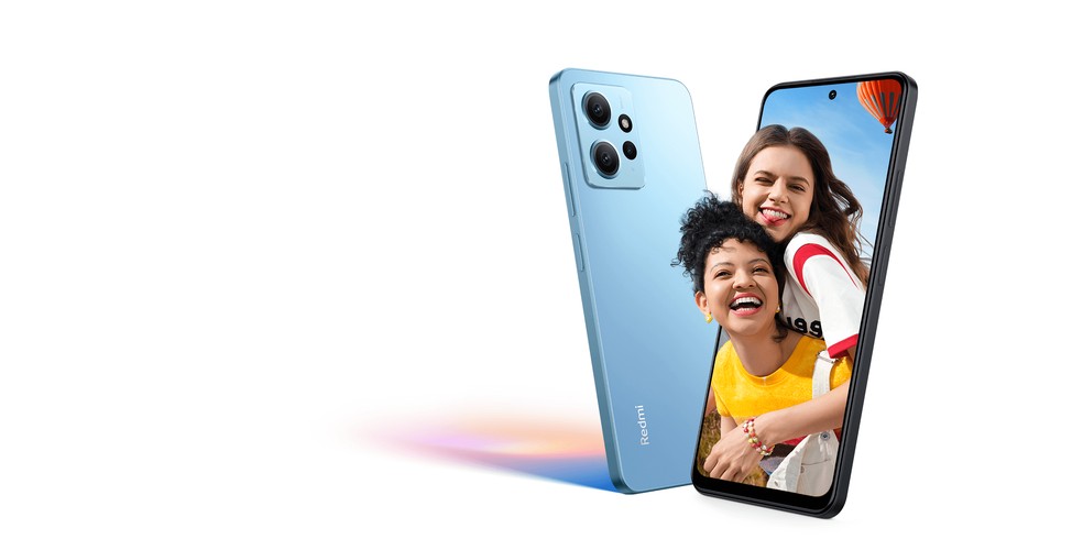 Parte traseira e frontal do Redmi Note 12 — Foto: Reprodução/Xiaomi