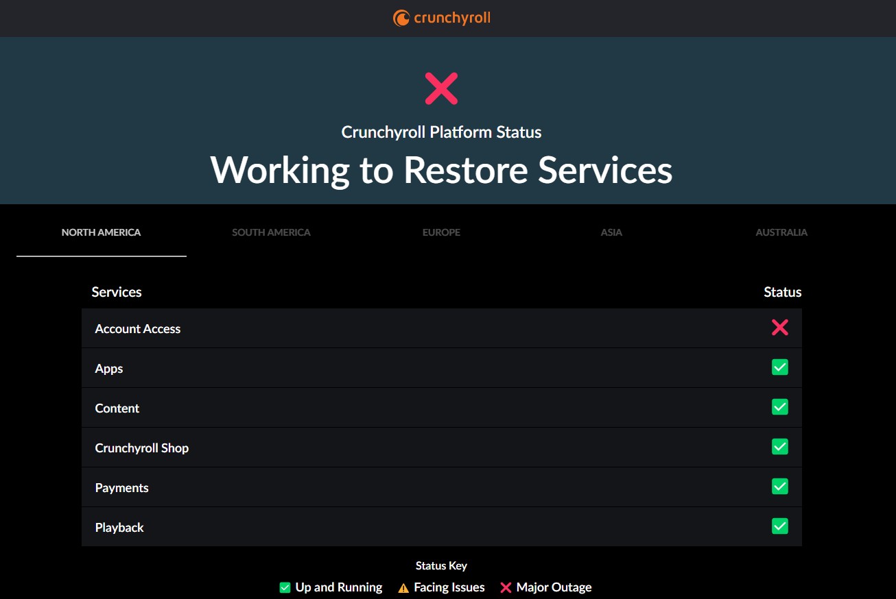 Crunchyroll caiu? Streaming apresenta instabilidade nesta segunda-feira