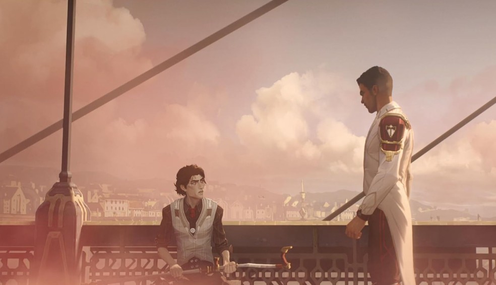 Em Arcane Jayce e Viktor formam uma parceria complexa enquanto trabalham na tecnologia Hextech — Foto: Divulgação/IMDb