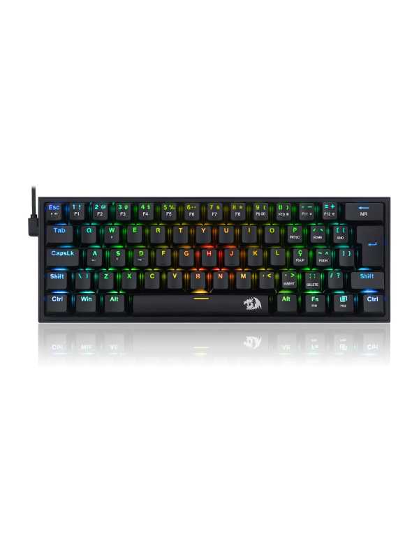 Teclado Mecânico Redragon Gamer Fizz Rainbow 60%