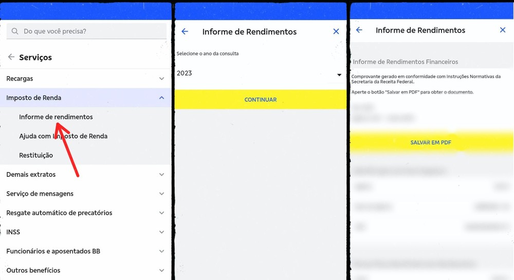 IRPF 2024: como baixar o informe de rendimentos do Banco do Brasil no app