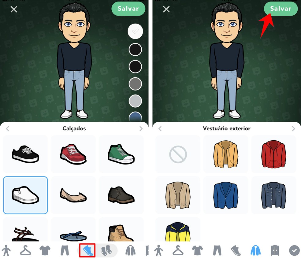 Como criar e mudar a roupa do seu Bitmoji