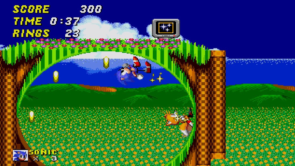ソニック・ザ・ヘッジホッグ2 → 2013版｜1992年 メガドライブ版『ソニック・ザ・ヘッジホッグ2』｜ゲーム画面例（比較組 4）