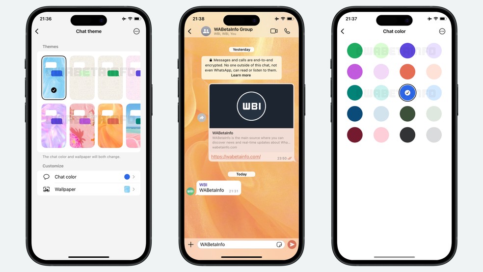 WhatsApp colorido está disponível para Android e iPhone nas versões beta do app — Foto: Reprodução/WABetaInfo
