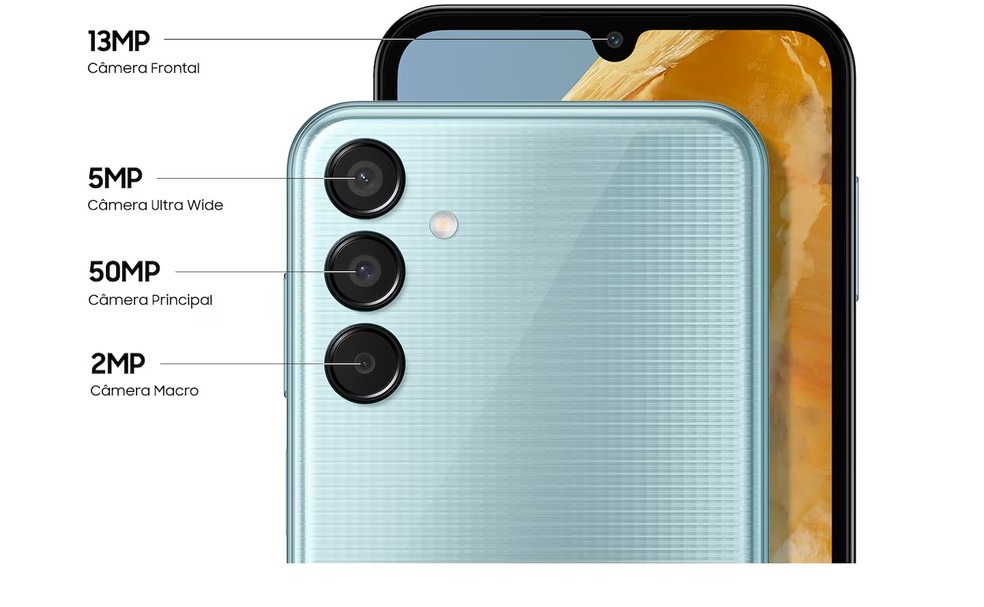 Galaxy M15 5G conta com conjunto triplo de câmeras — Foto: Reprodução/Samsung