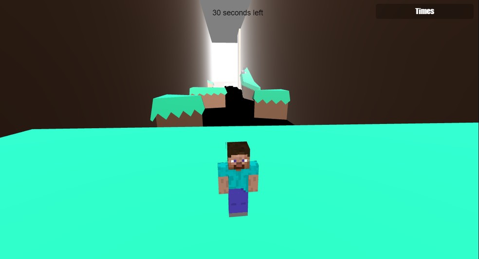 Pratique parkour em Mineparkour — Foto: Reprodução/Felipe Vinha