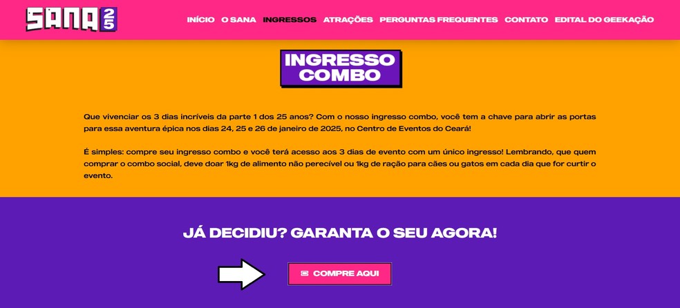 Confira as opções de ingressos e seus respectivos benefícios — Foto: Divulgação/Yasmin Altaras