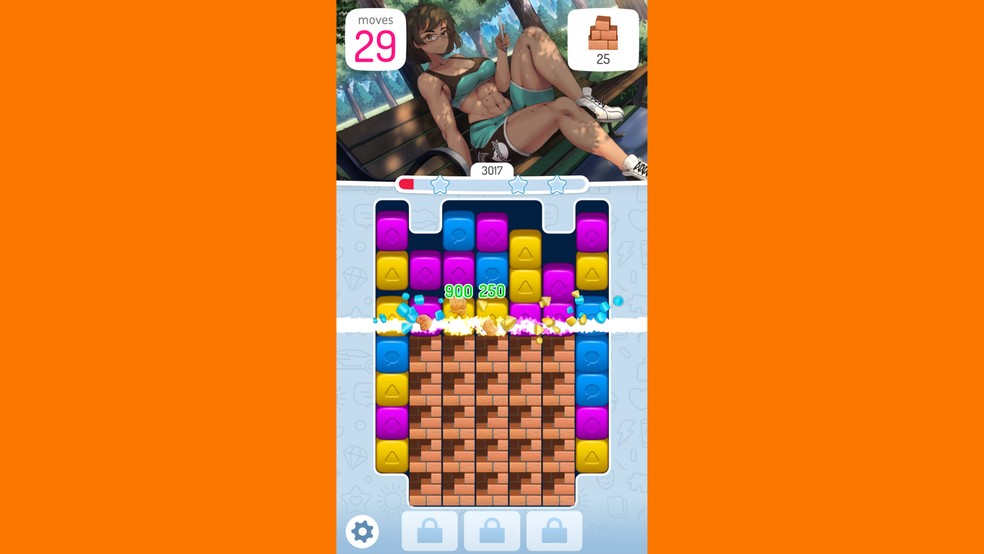Eroblast: Waifu Dating Sim traz puzzles divertidos durante a gameplay — Foto: Reprodução/Google Play Store