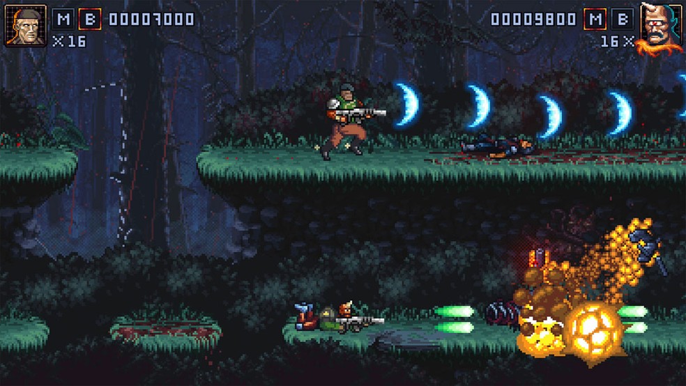 Iron Meat é um jogo indie de ação inspirado por clássicos como Contra no qual jogadores enfrentam criaturas híbridas de carne e metal — Foto: Reprodução/Steam