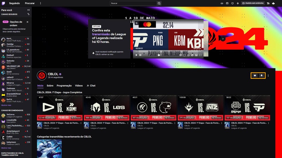 Siga e ative as notificações do CBLOL para não perder o início da transmissão do MSI — Foto: Reprodução/Victor de Abreu