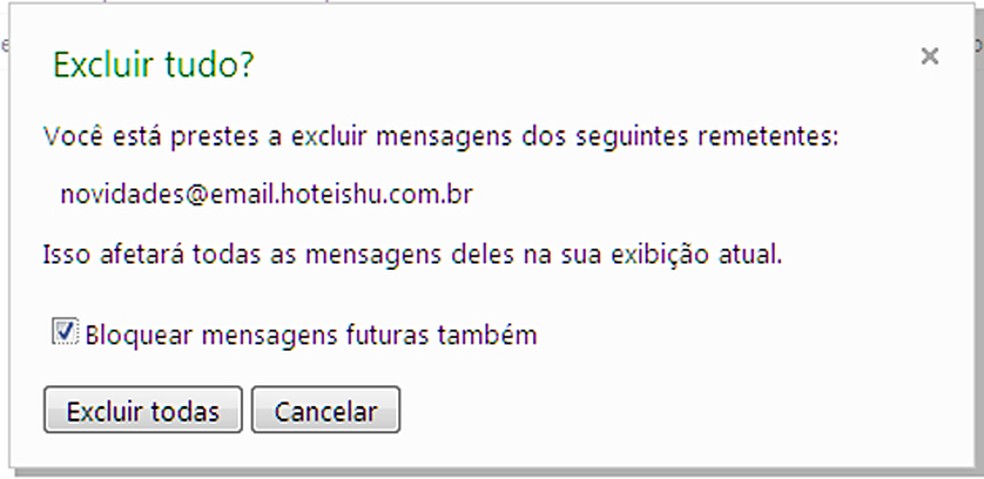 Como excluir todos os e mails do bol de uma vez só 