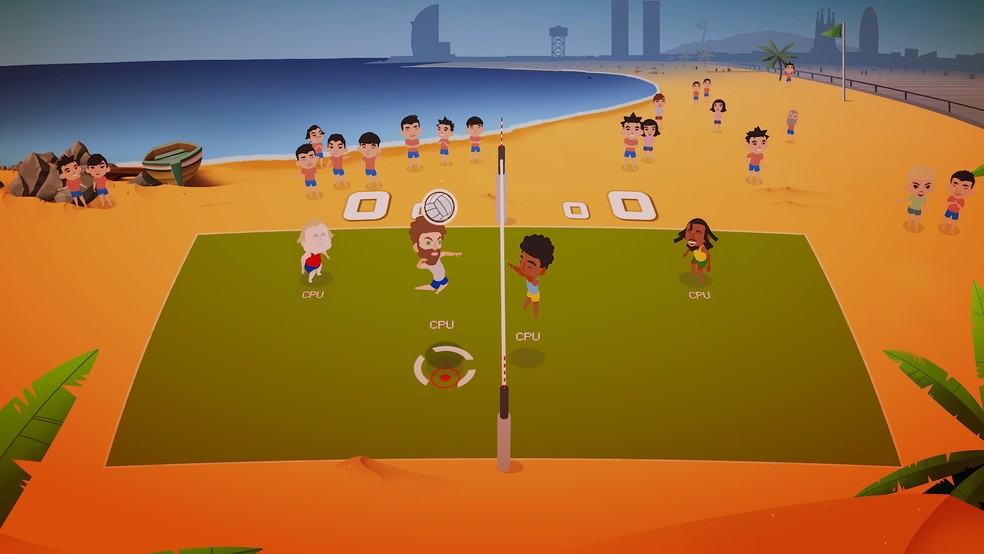 Com um gráfico colorido e menos realista, Super Volley Blast é uma opção de game esportivo para jogar com a família ou sozinho — Foto: Reprodução/Steam