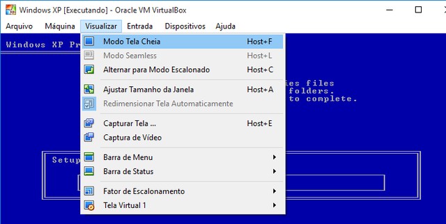 Como deixar o VirtualBox em tela cheia