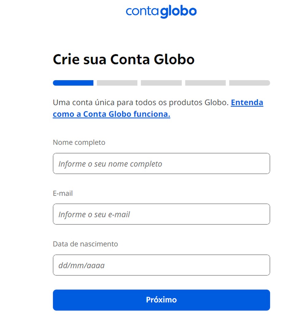 Crie sua conta Globo, caso não tenha, para entrar no Cartola Express — Foto: Reprodução/Bruno Guerra