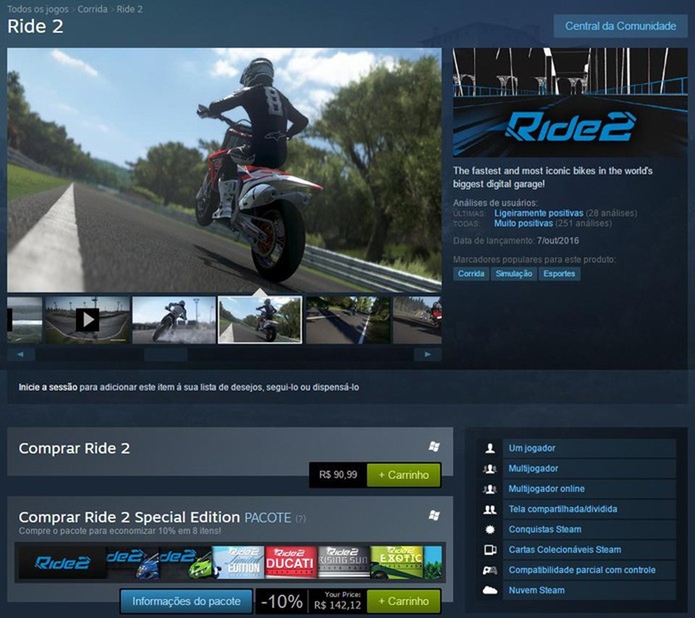 Como baixar e instalar Ride 2 no PC, Xbox One e PS4