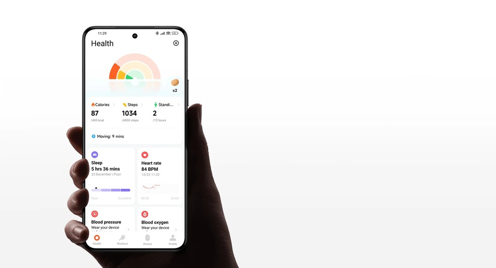 Aplicativo Mi Fitness reúne os dados extraídos do Xiaomi Watch S4 — Foto: Reprodução/Xiaomi