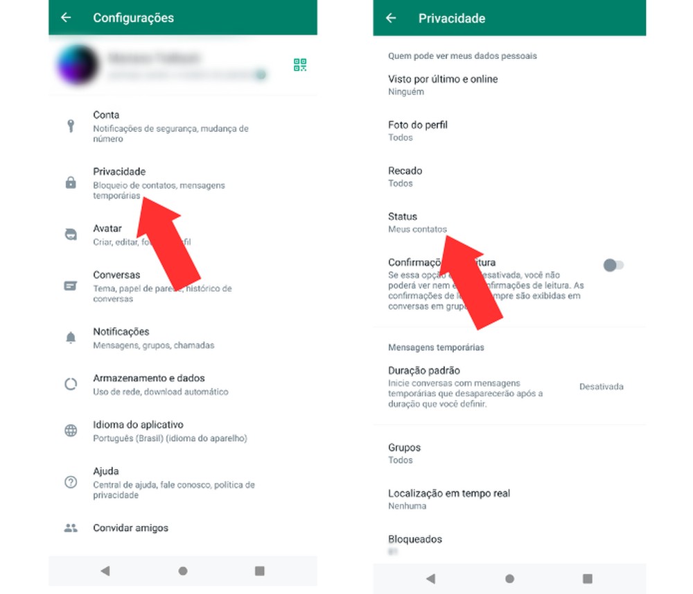 Como postar status do WhatsApp apenas para contatos selecionados