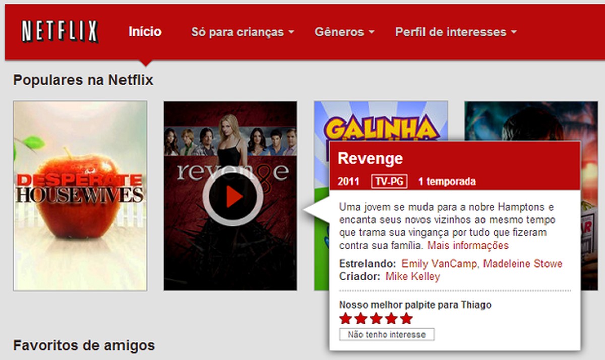 Como ver os detalhes de um programa no Netflix